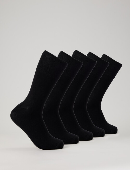 Mazzoni Comfort Top Viscose Rayon from Bamboo Dress Sock, 5-Pack, Black product photo