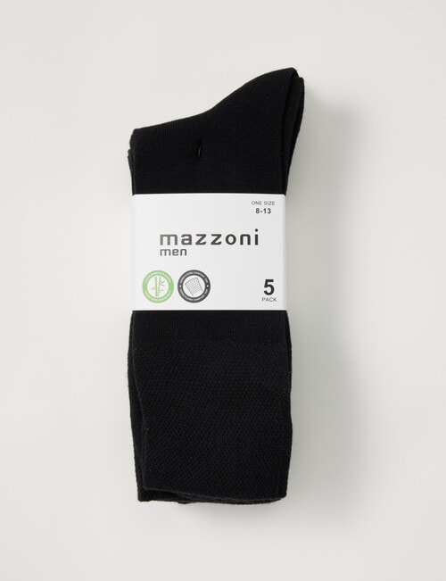 Mazzoni Comfort Top Viscose Rayon from Bamboo Dress Sock, 5-Pack, Black product photo View 02 L