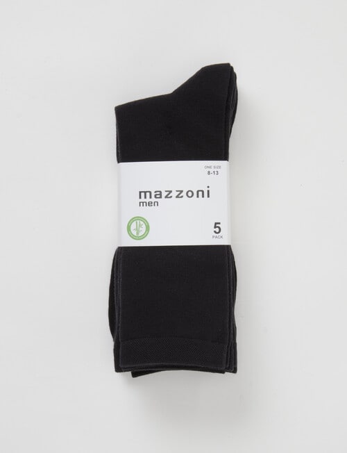 Mazzoni Viscose Rayon from Bamboo Dress Sock, 5-Pack, Black product photo View 02 L