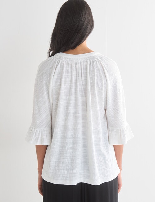 Whistle V-Neck Textured Knit Tee, Ivory product photo View 02 L
