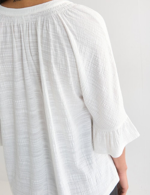 Whistle V-Neck Textured Knit Tee, Ivory product photo View 06 L