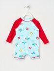 Teeny Weeny Submarines Rash Suit, Blue & Red product photo