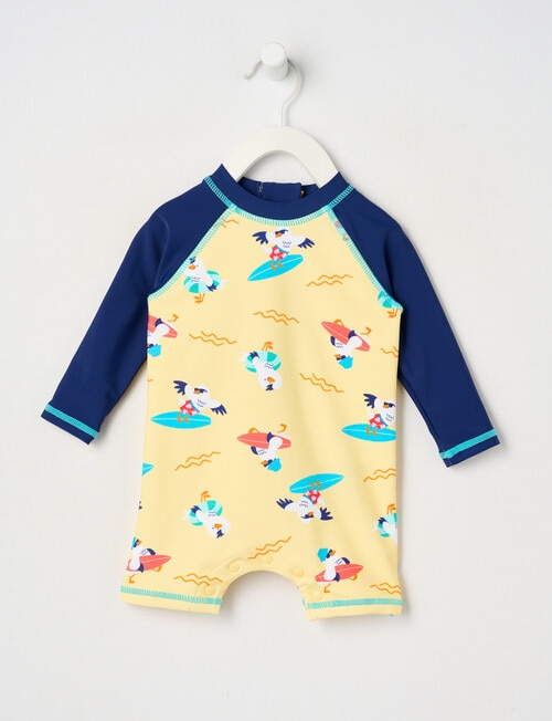 Teeny Weeny Seagull Rash Suit, Yellow & Navy product photo