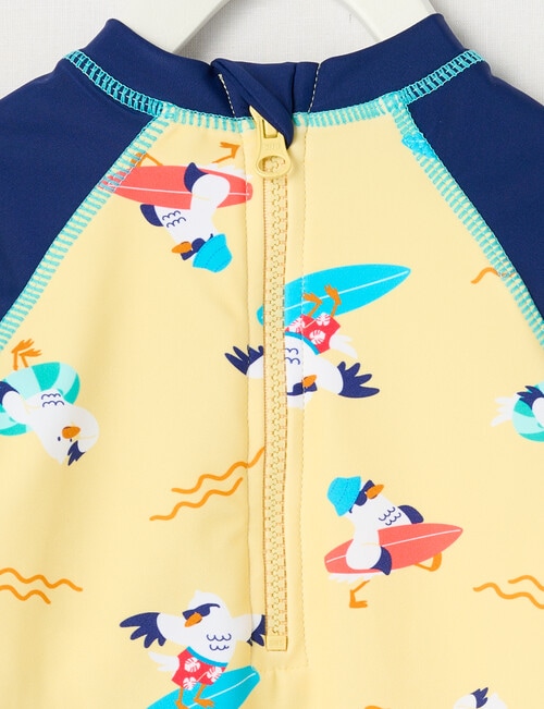 Teeny Weeny Seagull Rash Suit, Yellow & Navy product photo View 02 L