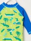 Teeny Weeny Crocs Rash Suit, Lime & Blue product photo View 03 S
