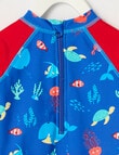 Teeny Weeny Under the Sea Rash Suit, Blue & Red product photo View 02 S