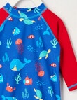 Teeny Weeny Under the Sea Rash Suit, Blue & Red product photo View 03 S