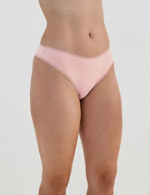 Bendon Stretch Cotton Thong, Icy Pink product photo View 03 L