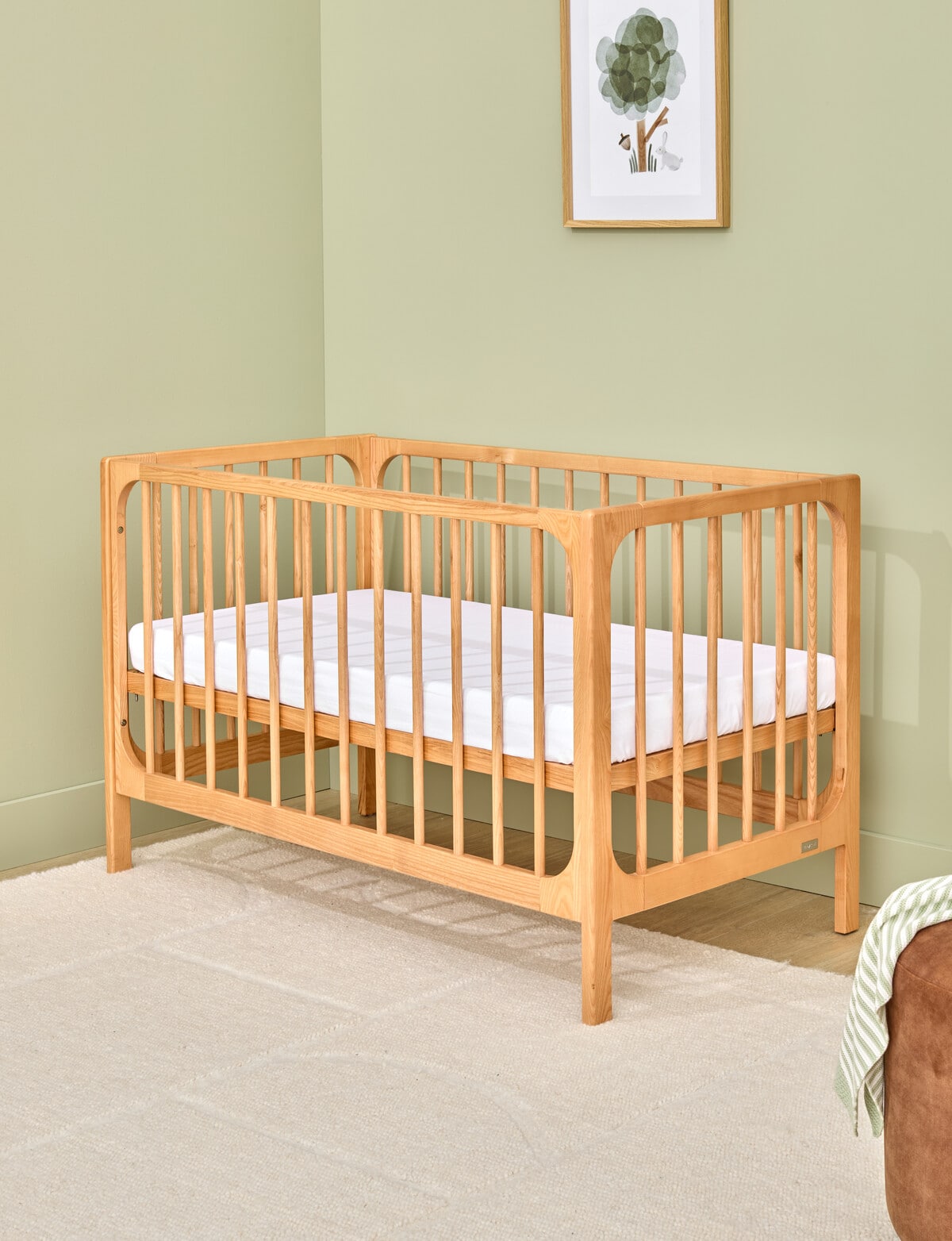 BabyRest Bexley Cot, Natural Ash - Nursery Furniture