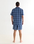 Chisel Check Woven Short PJ Set, Blue & Grey product photo View 02 S