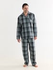 Chisel Check Woven Long PJ Set, Black & Green product photo