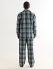 Chisel Check Woven Long PJ Set, Black & Green product photo View 02 S