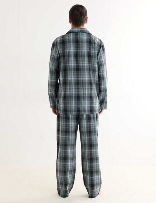 Chisel Check Woven Long PJ Set, Black & Green product photo View 02 L