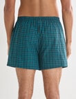 Chisel Check Cotton Boxer, 2-Pack, Teal & Black product photo View 03 S