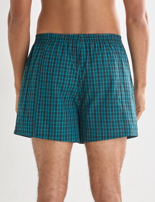 Chisel Check Cotton Boxer, 2-Pack, Teal & Black product photo View 03 L