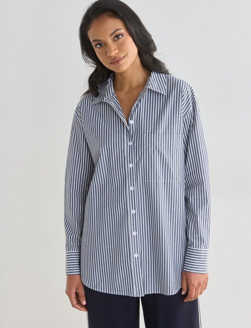 Whistle The Perfect Shirt, Navy & White product photo View 05 L