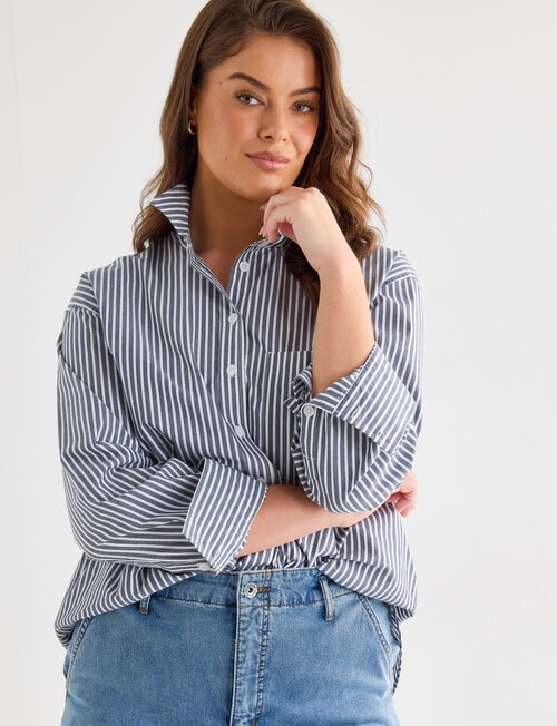 Whistle The Perfect Shirt, Navy & White product photo View 14 L