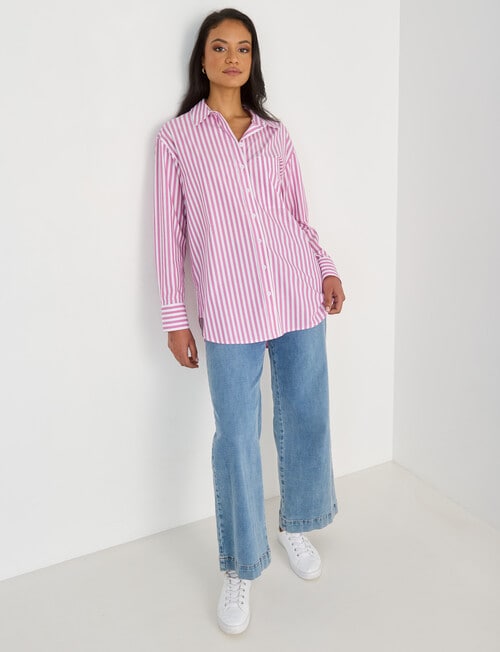 Whistle The Perfect Shirt, Orchid & White product photo View 03 L