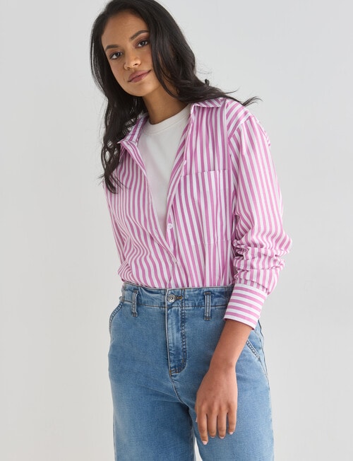 Whistle The Perfect Shirt, Orchid & White product photo View 04 L