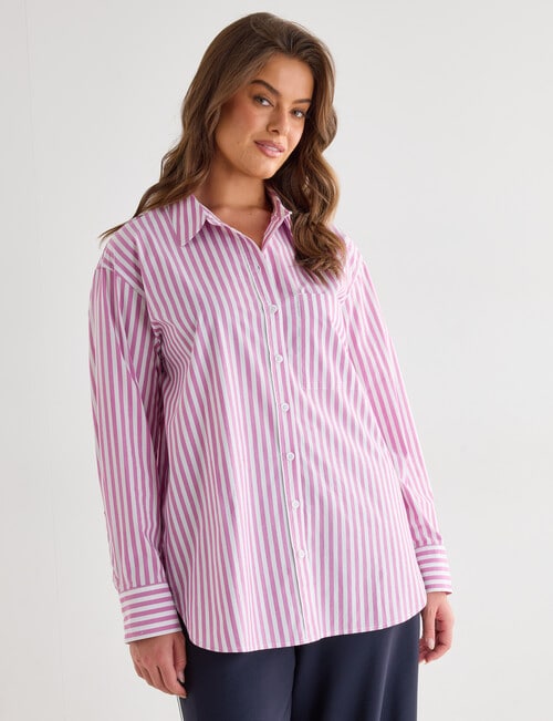 Whistle The Perfect Shirt, Orchid & White product photo View 12 L