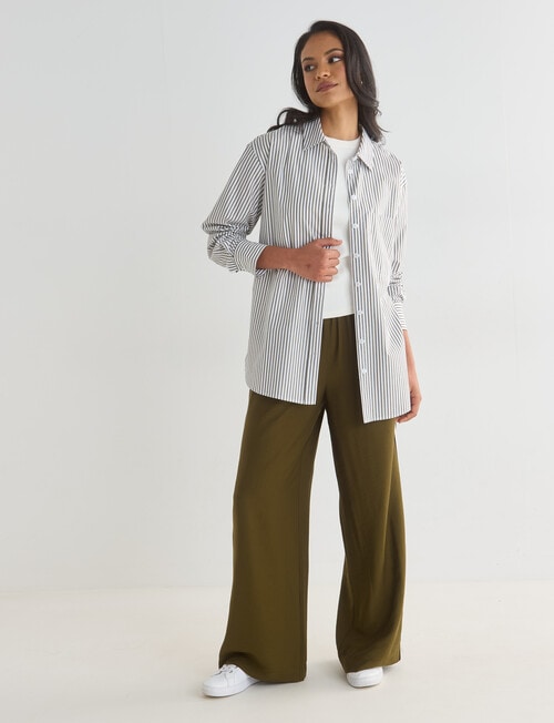 Whistle The Perfect Shirt, Olive & White product photo View 03 L