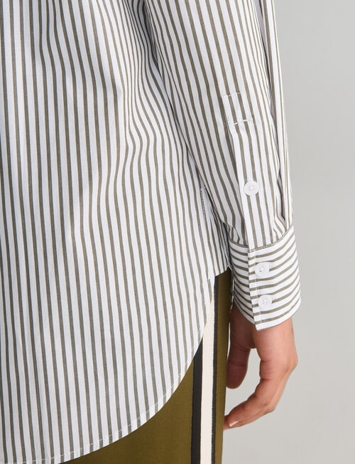 Whistle The Perfect Shirt, Olive & White product photo View 06 L