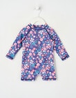 Teeny Weeny Ditsy Flower Long-Sleeve Rashsuit, Navy product photo