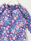 Teeny Weeny Ditsy Flower Long-Sleeve Rashsuit, Navy product photo View 02 S