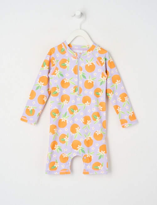 Teeny Weeny Oranges Long-Sleeve Rashsuit, Purple product photo
