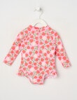 Teeny Weeny Strawberry Long-Sleeve Swimsuit, Pink product photo