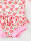 Teeny Weeny Strawberry Long-Sleeve Swim Top & Nappy Set, 2-Piece, Pink product photo View 03 S