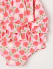 Teeny Weeny Strawberry Sleeveless Swimsuit, Pink product photo View 03 S