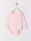 Teeny Weeny Rib Essentials Long Sleeve Bodysuit, Ballet Pink product photo