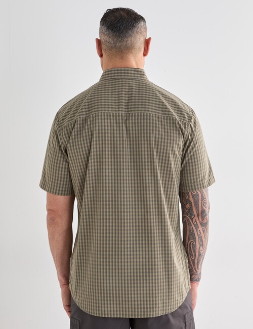 Kauri Trail Cooper Grids Short Sleeve Shirt, Khaki product photo View 02 L