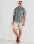 Kauri Trail Print Lawn Star Short Sleeve Shirt, Khaki product photo View 03 S