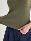 Mineral Hazel Rib Tank Top, Khaki product photo View 05 S