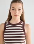 Mineral Hazel Rib Tank Top, Chocolate Stripe product photo