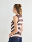 Mineral Hazel Rib Tank Top, Chocolate Stripe product photo View 02 S