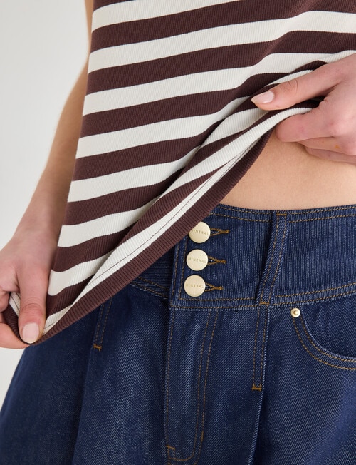 Mineral Hazel Rib Tank Top, Chocolate Stripe product photo View 05 L