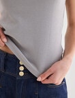 Mineral Hazel Rib Tank Top, Grey product photo View 05 S