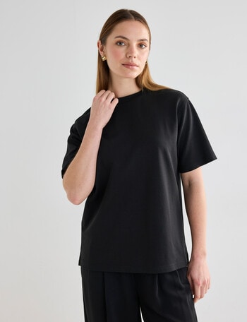 Mineral Boxy Short Sleeve Tee, Black product photo