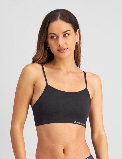 Bendon Simply Seamless Crop Top Bra, Black product photo