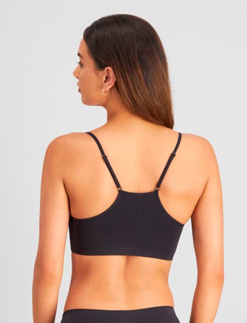 Bendon Simply Seamless Crop Top Bra, Black product photo View 02 L