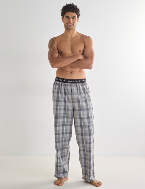 Mazzoni Check Woven Sleep Pant, Sage & Sand product photo View 03 L