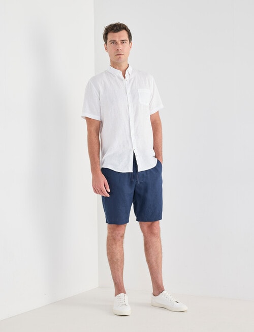 Gasoline Linen Shorts, Slate product photo View 03 L
