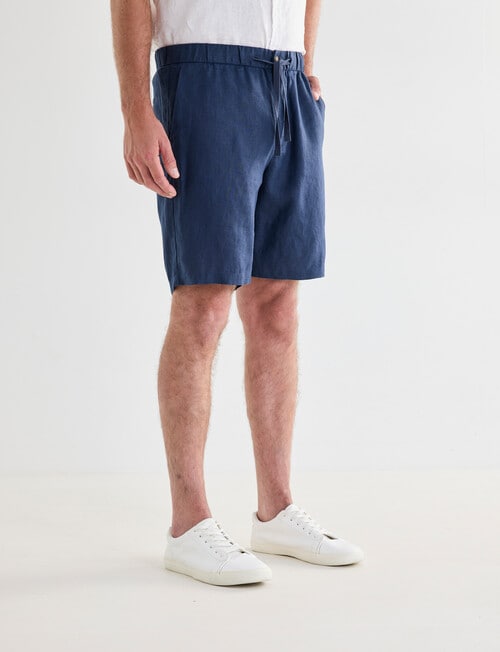 Gasoline Linen Shorts, Slate product photo View 04 L