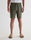 Gasoline Linen Shorts, Khaki product photo