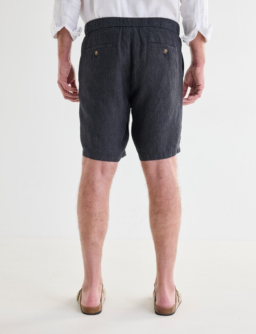 Gasoline Linen Shorts, Graphite product photo View 02 L