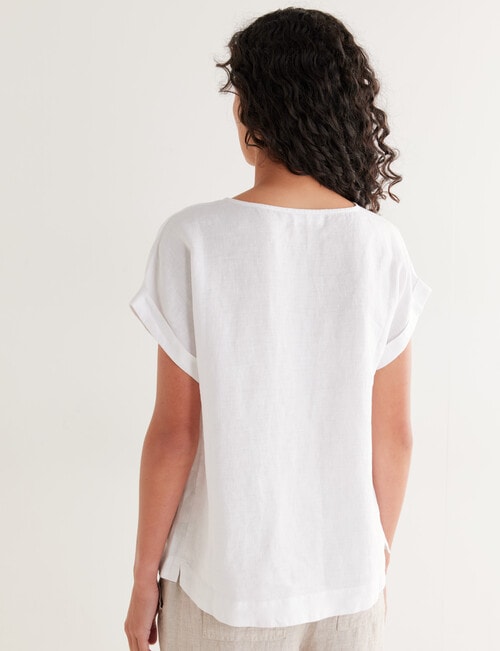 Zest Essentials Linen Top, White product photo View 02 L