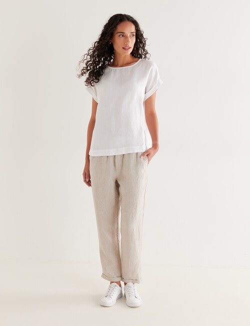 Zest Essentials Linen Top, White product photo View 03 L